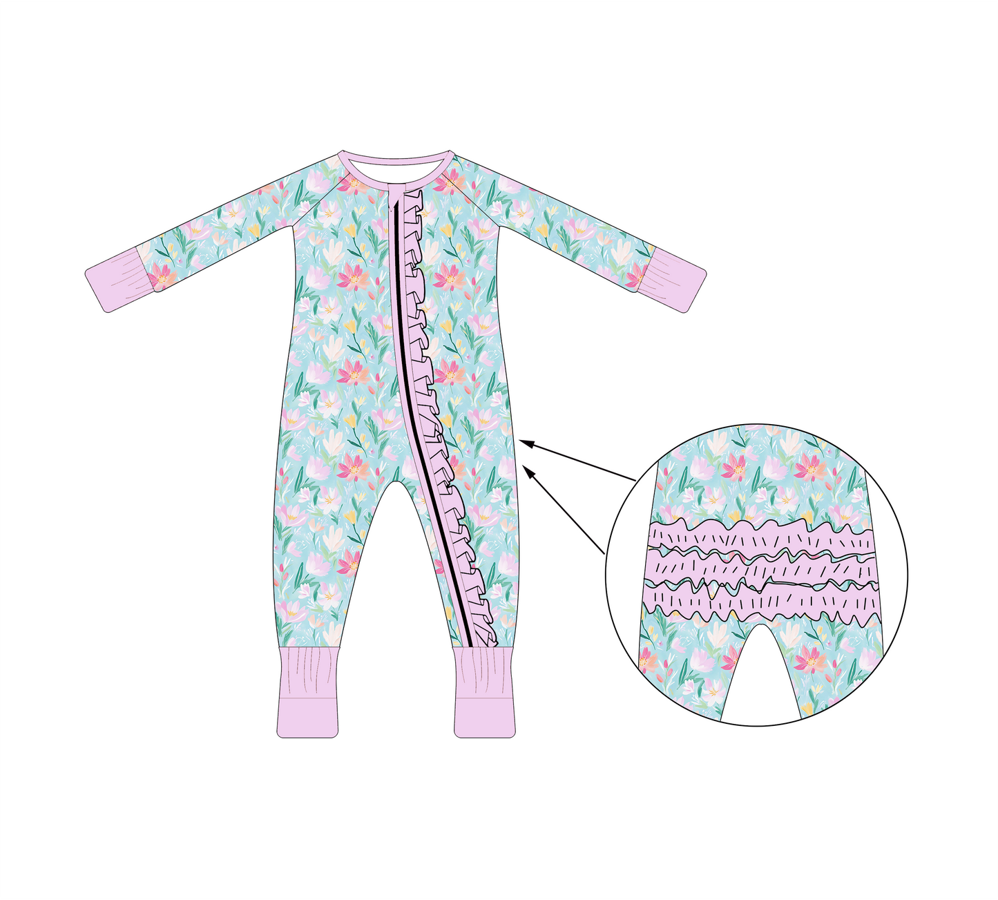 Bamboo Ruffle Zippy - Summer Collection