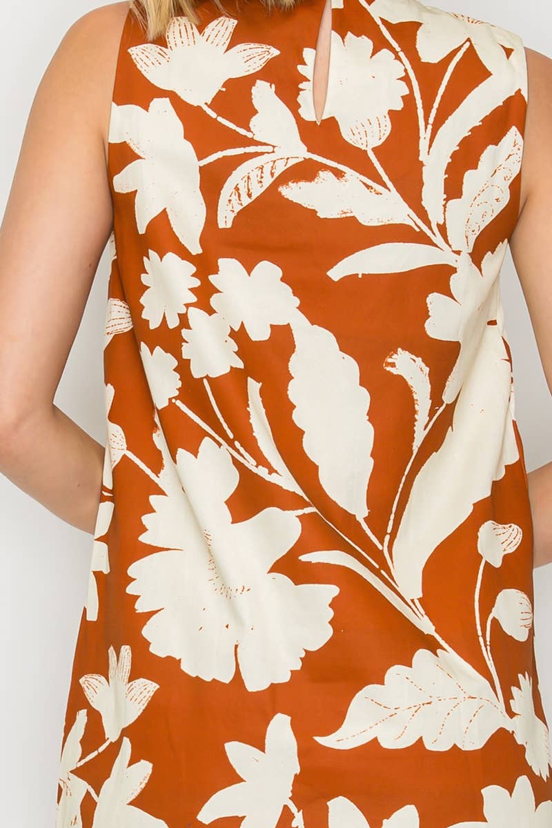 Rust Bloom Shift Dress