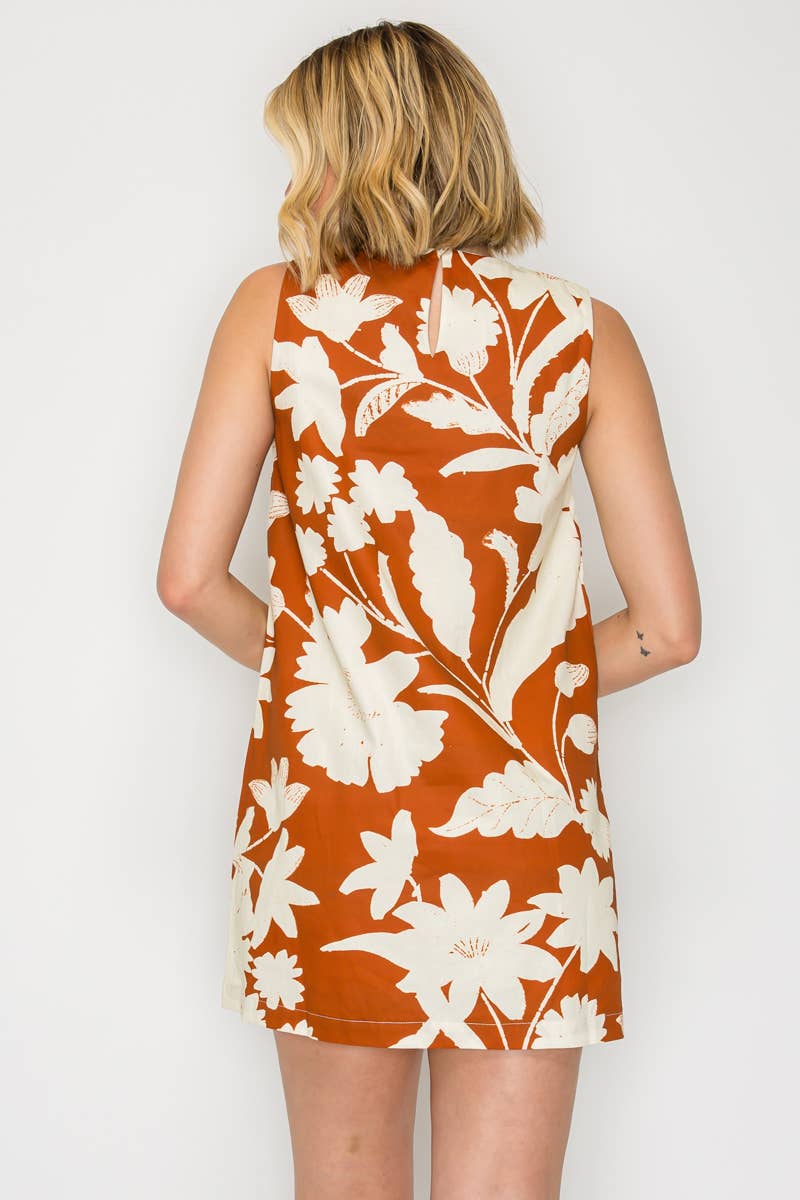 Rust Bloom Shift Dress