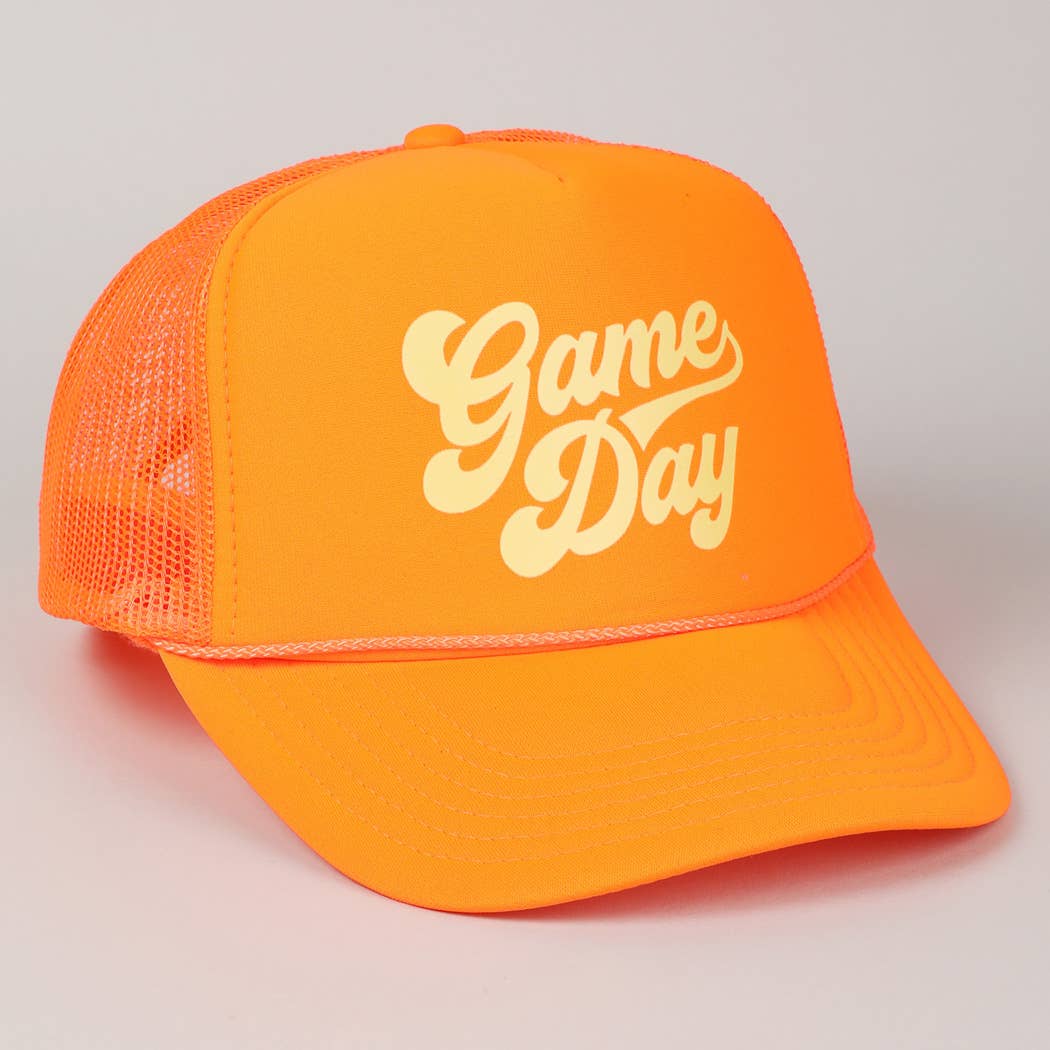 Game Day Lettering Logo Print Foam Trucker Hat