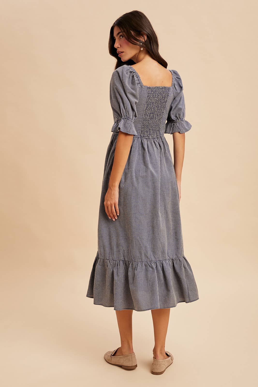 Willow Check Midi Dress
