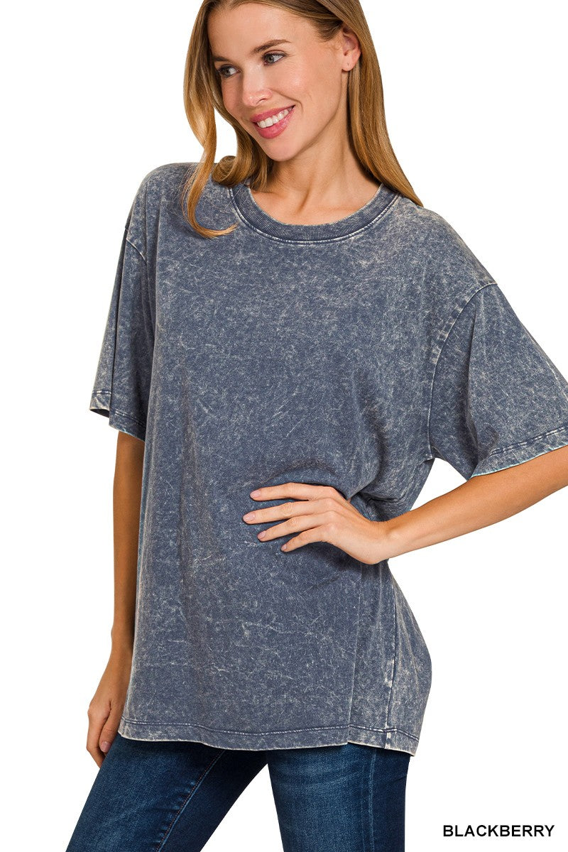 Washed Short Sleeve Top