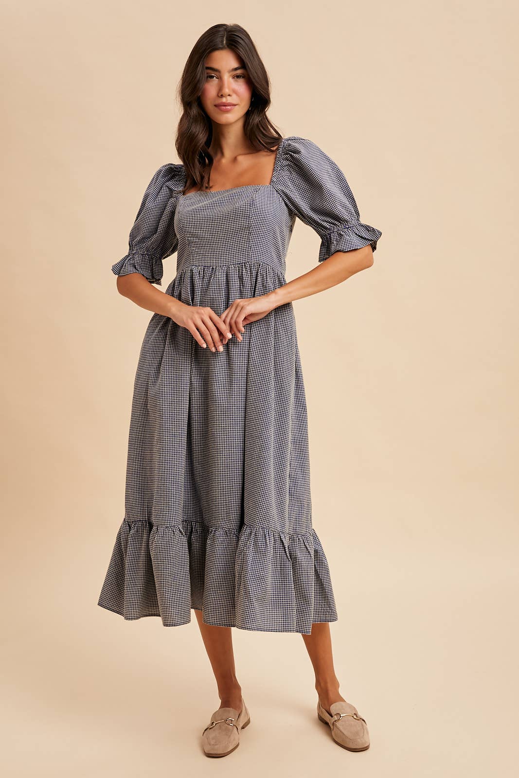Willow Check Midi Dress