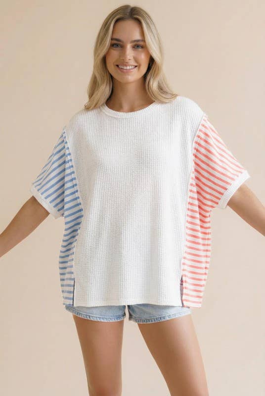 Salt Air Short Sleeve Stripe Top