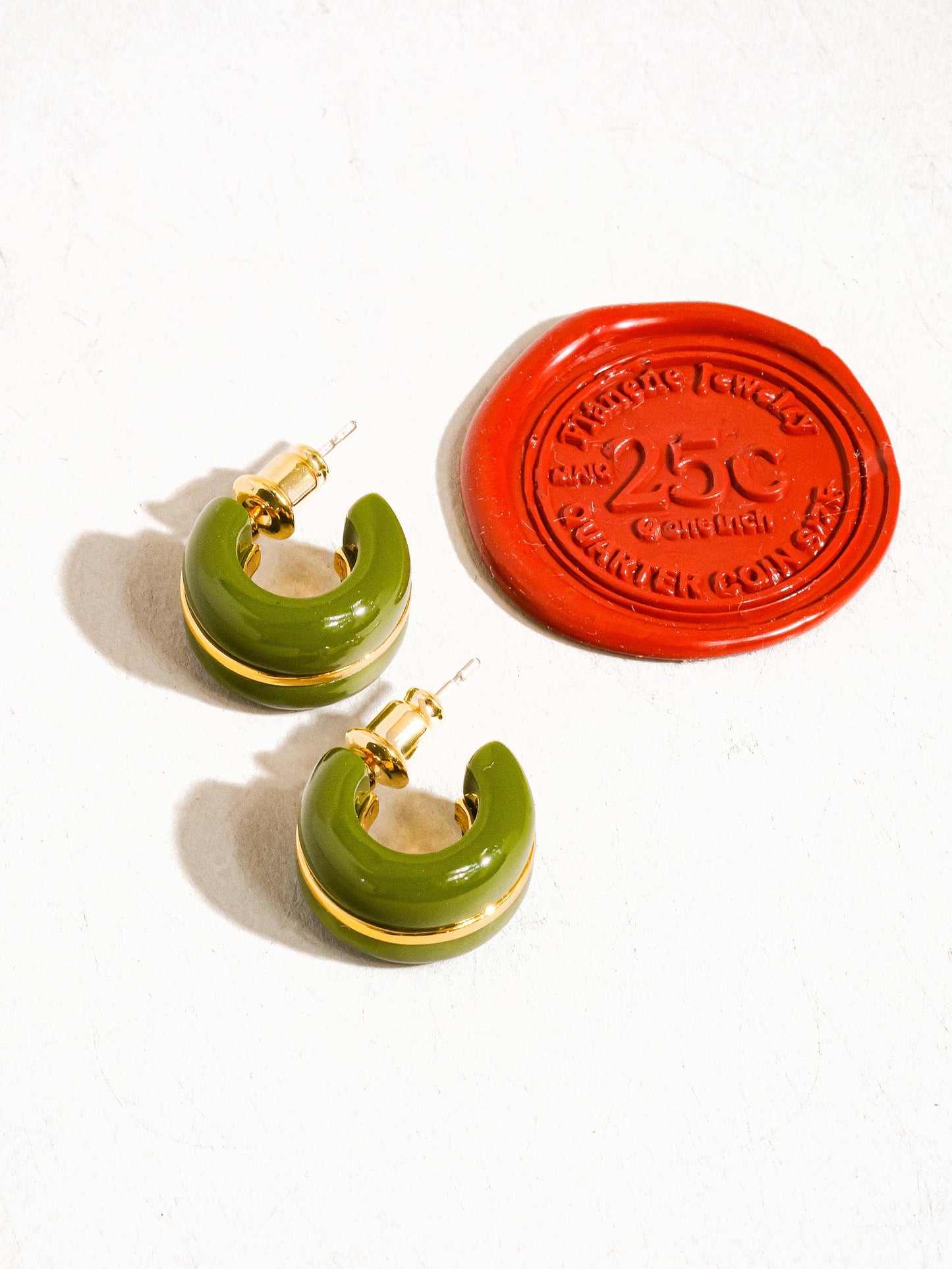 Arlo Small C Hoop Earring: Beige