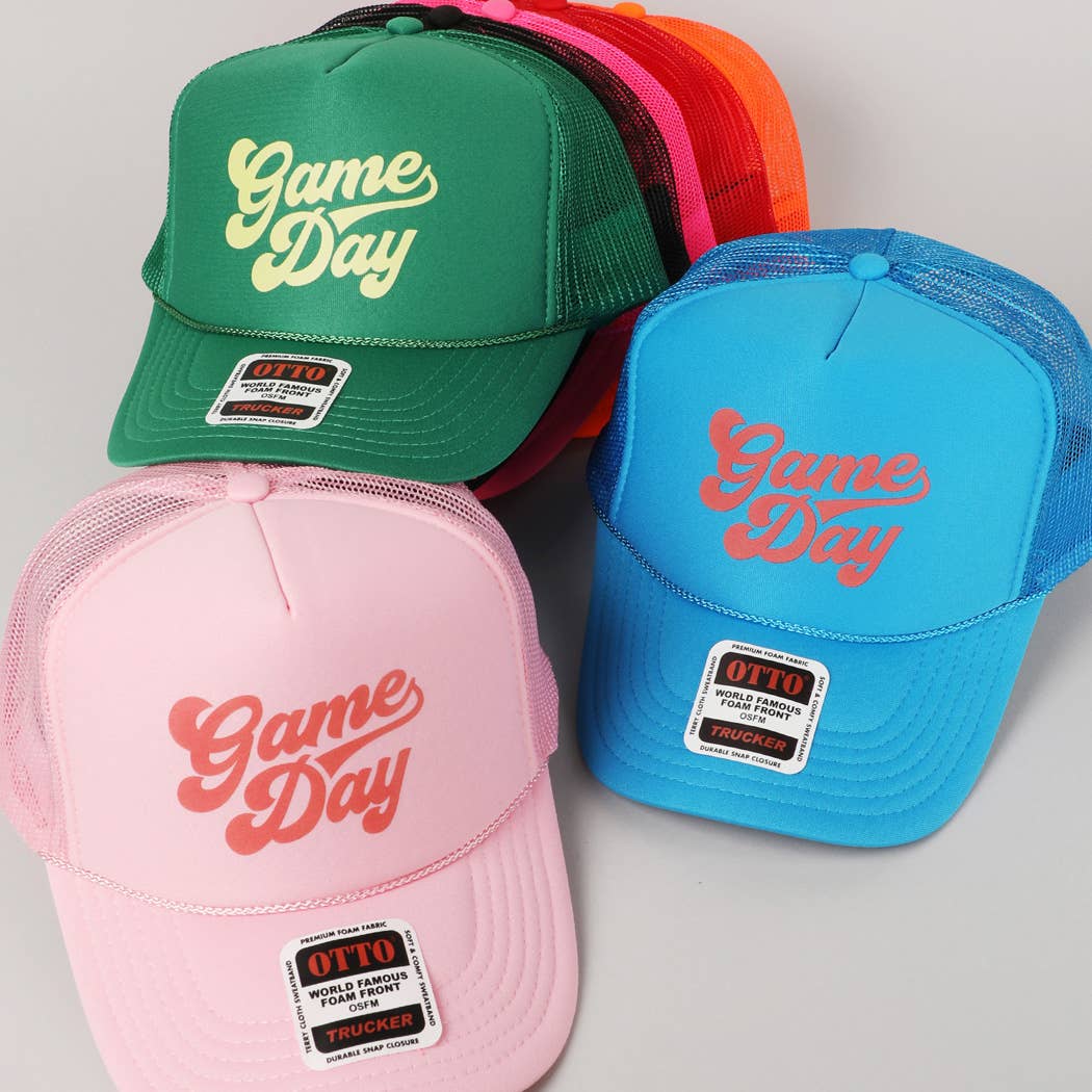 Game Day Lettering Logo Print Foam Trucker Hat