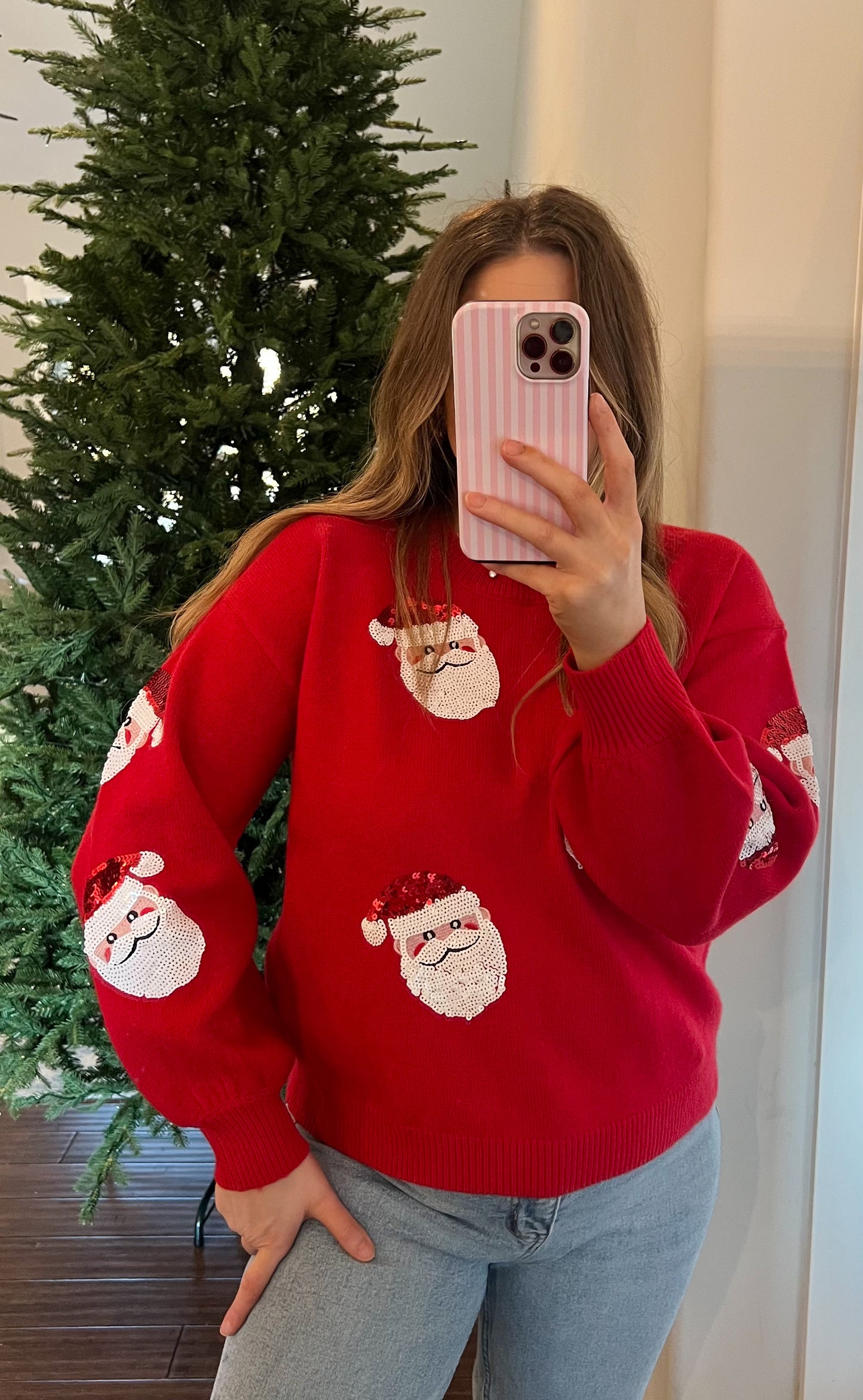 Santa Sparkle Sequin Sweater