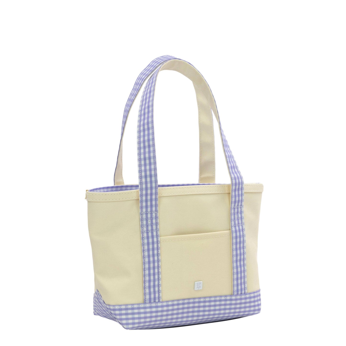 TRVL MINI TOTE - GINGHAM LILAC TRIM