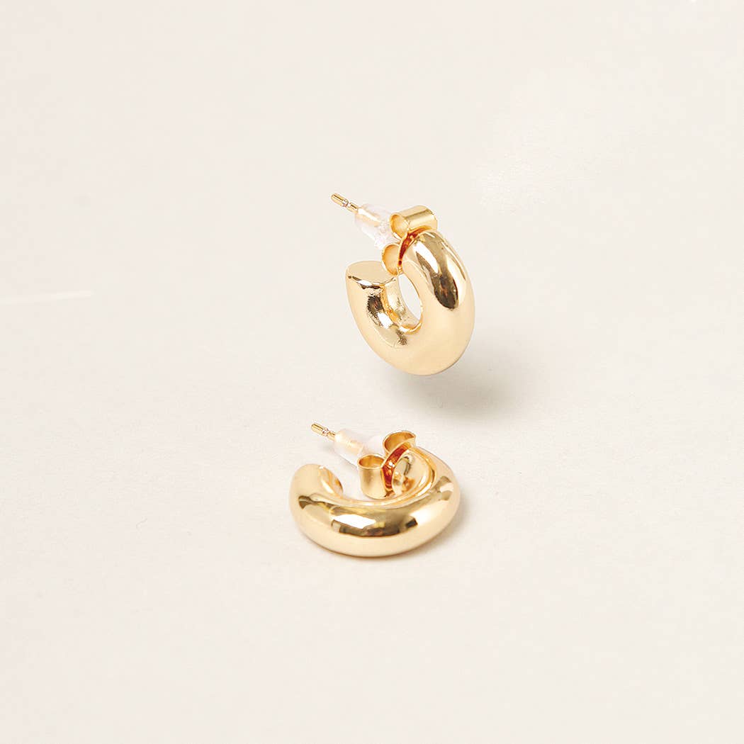 Luna Mini Hoop Earrings in White Gold