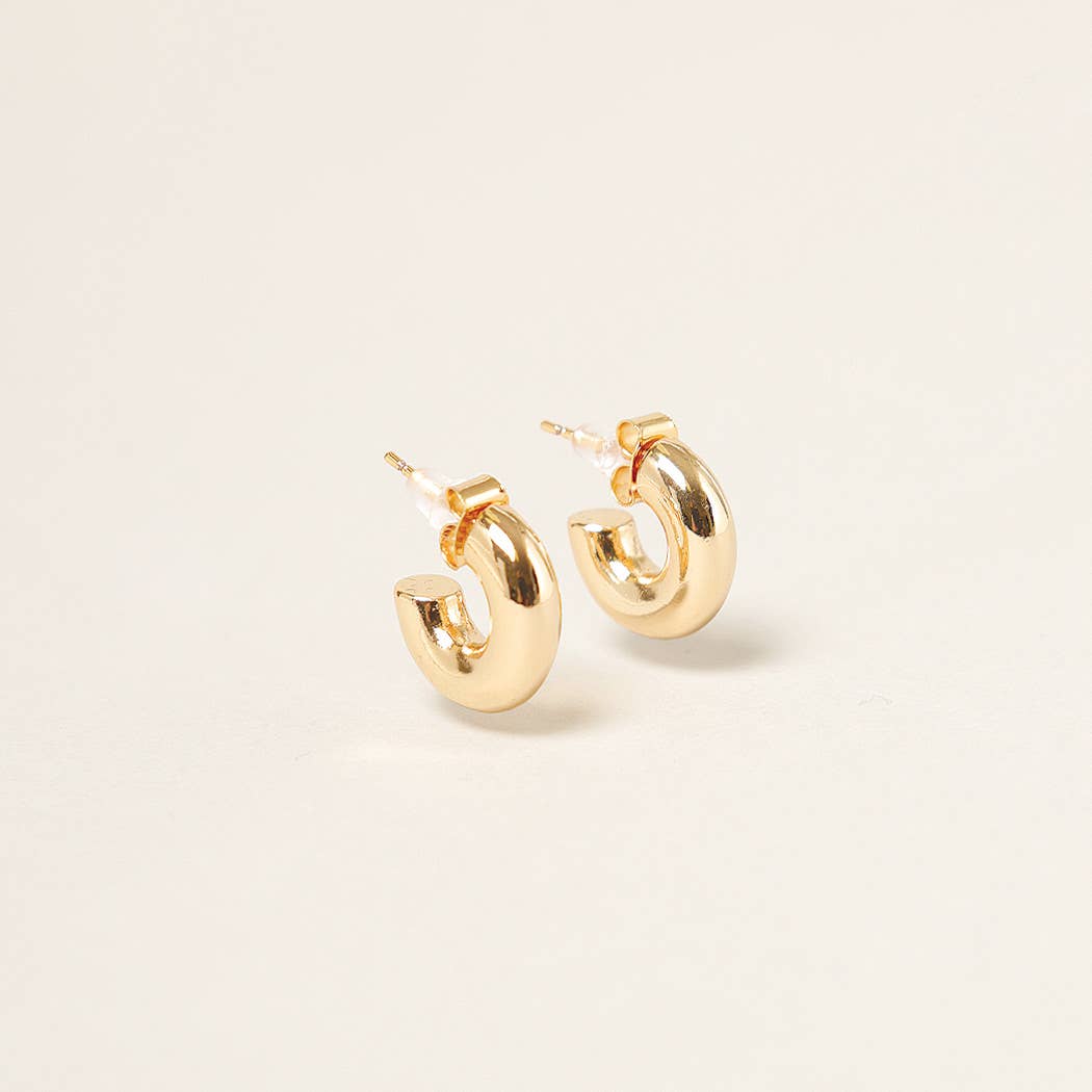 Luna Mini Hoop Earrings in White Gold