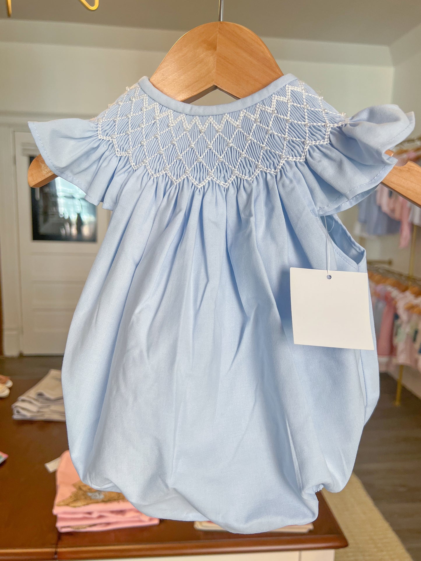 Catherine Pearl Smocked Bubble
