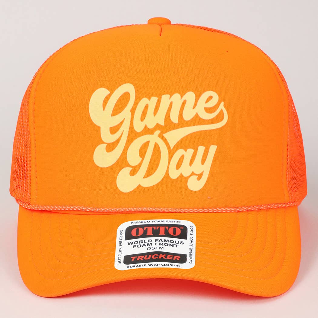 Game Day Lettering Logo Print Foam Trucker Hat