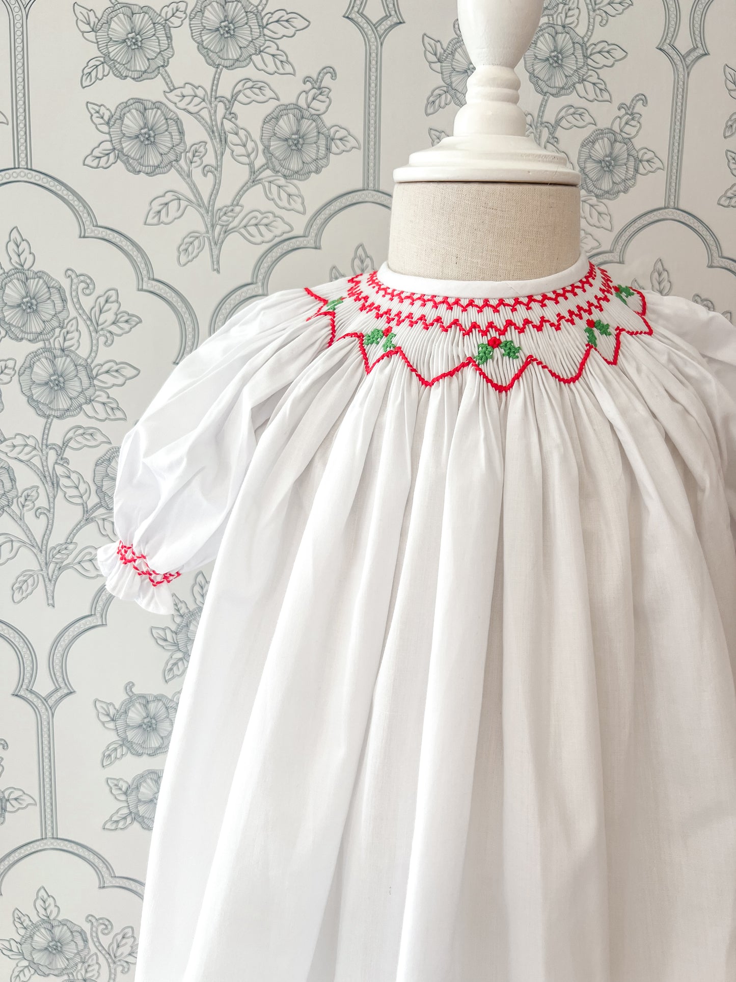 White Georgette Bishop Dress - Hollies