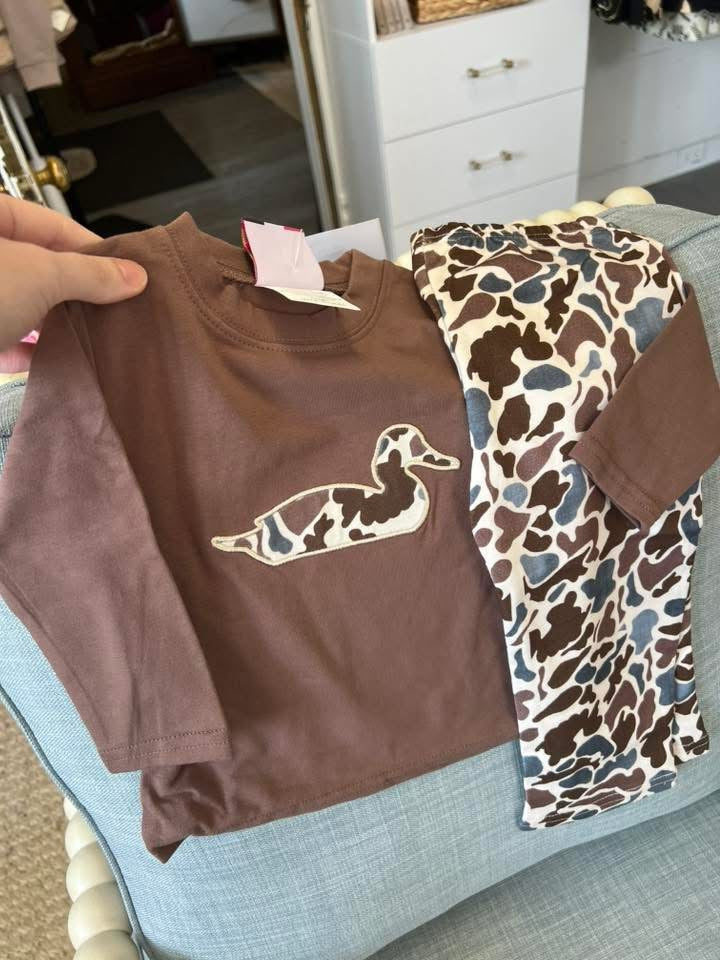 Boys Camo Duck Pants Set