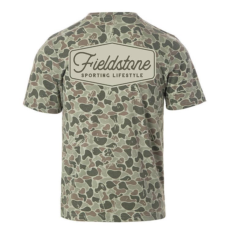 Fieldstone Marsh Camo Logo Tee