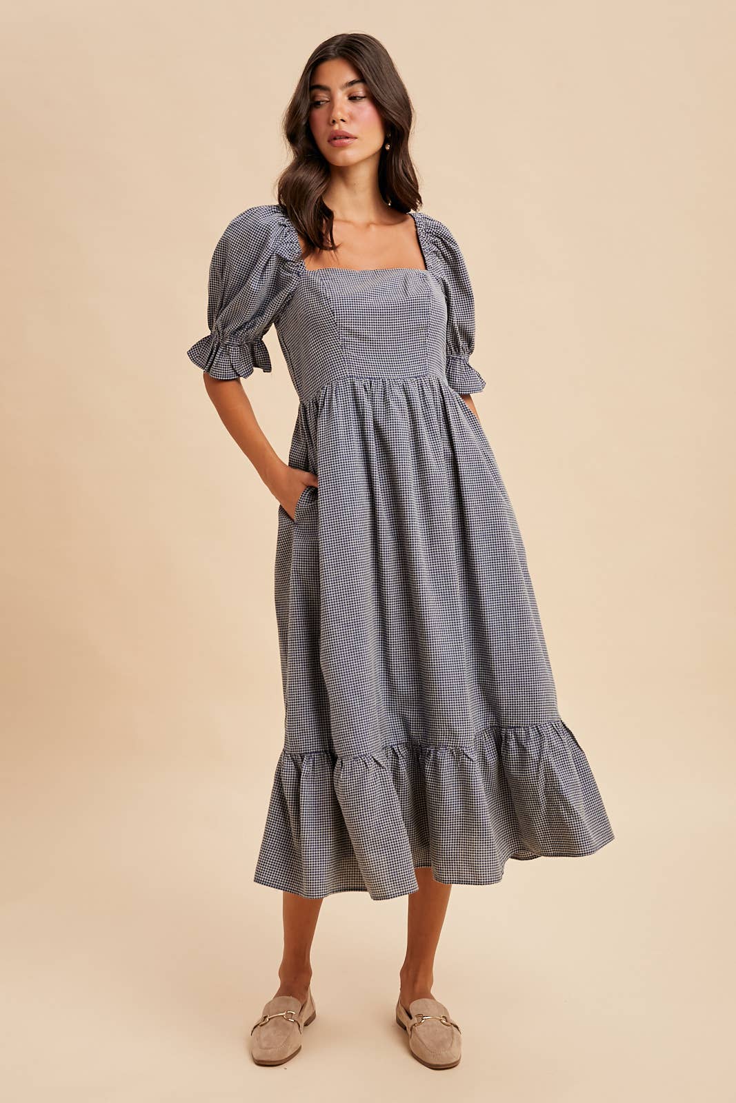 Willow Check Midi Dress