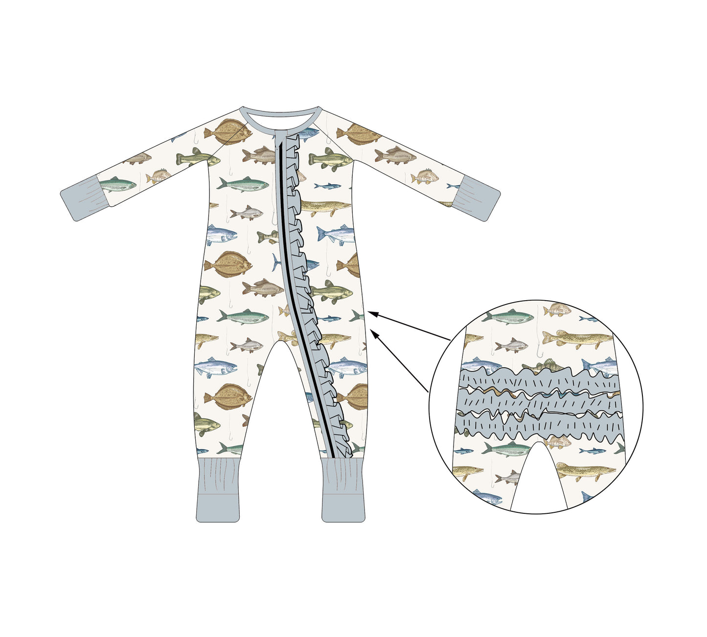 Bamboo Ruffle Zippy - Summer Collection