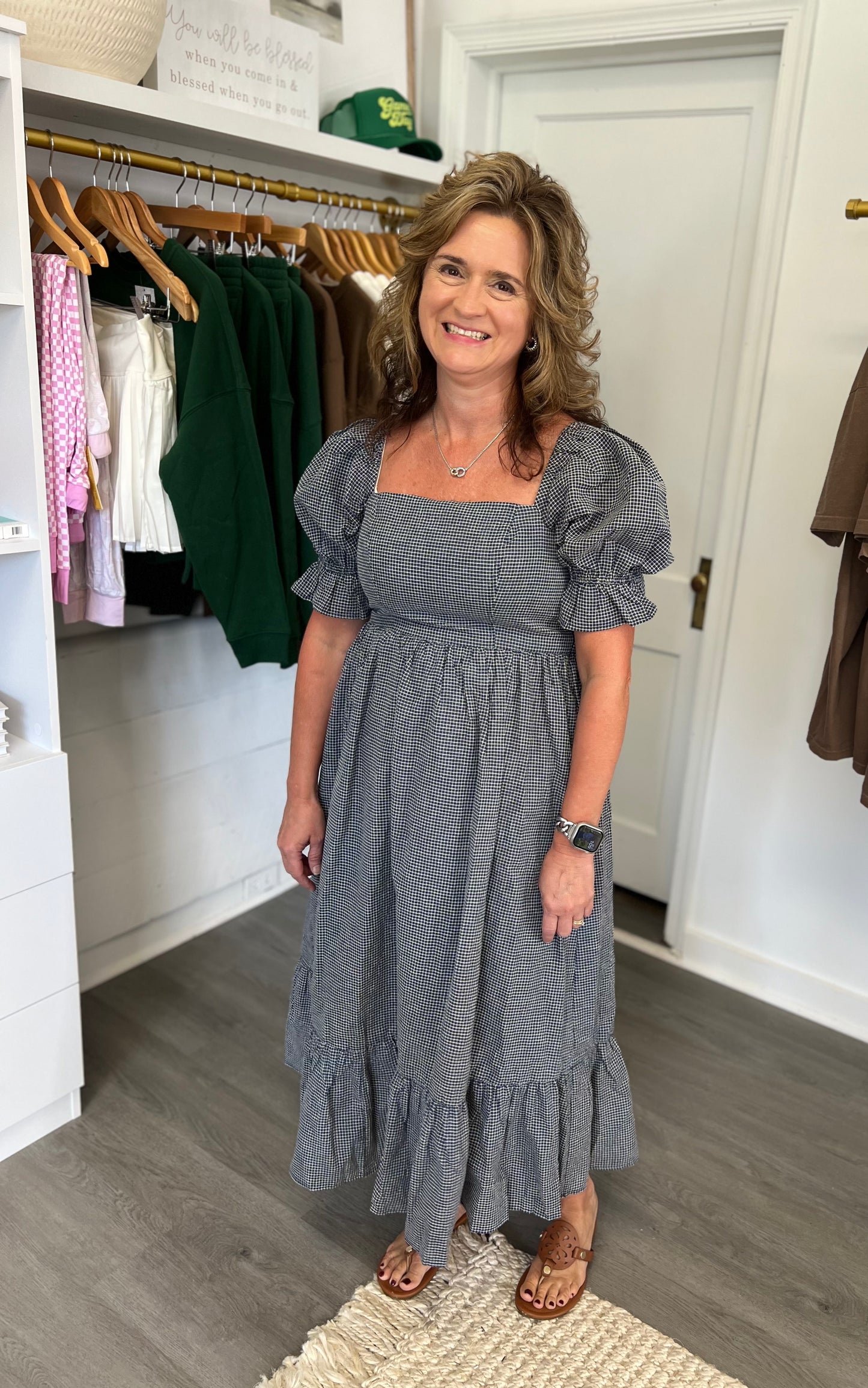 Willow Check Midi Dress