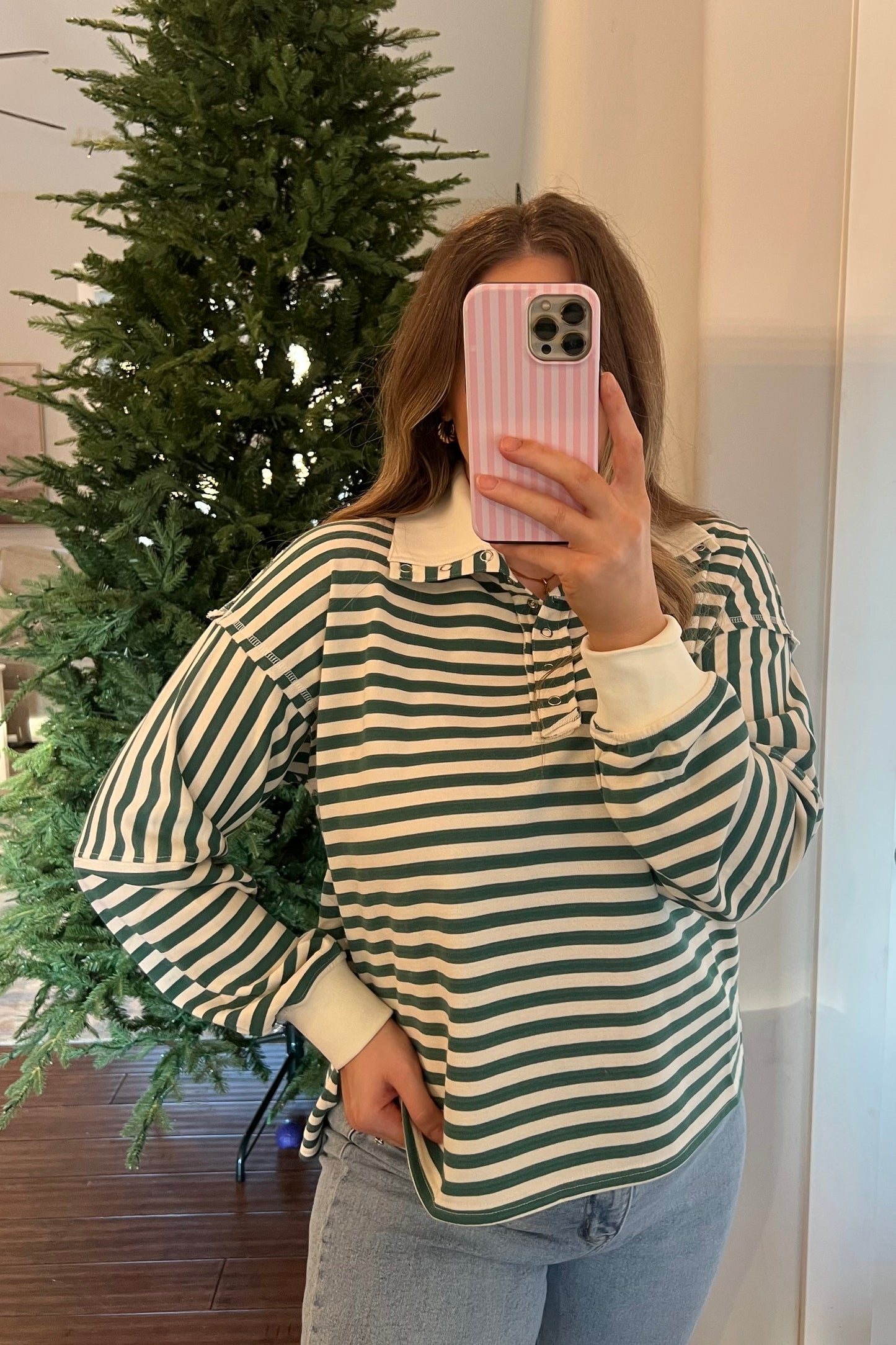 Winter Pines Collar Pullover