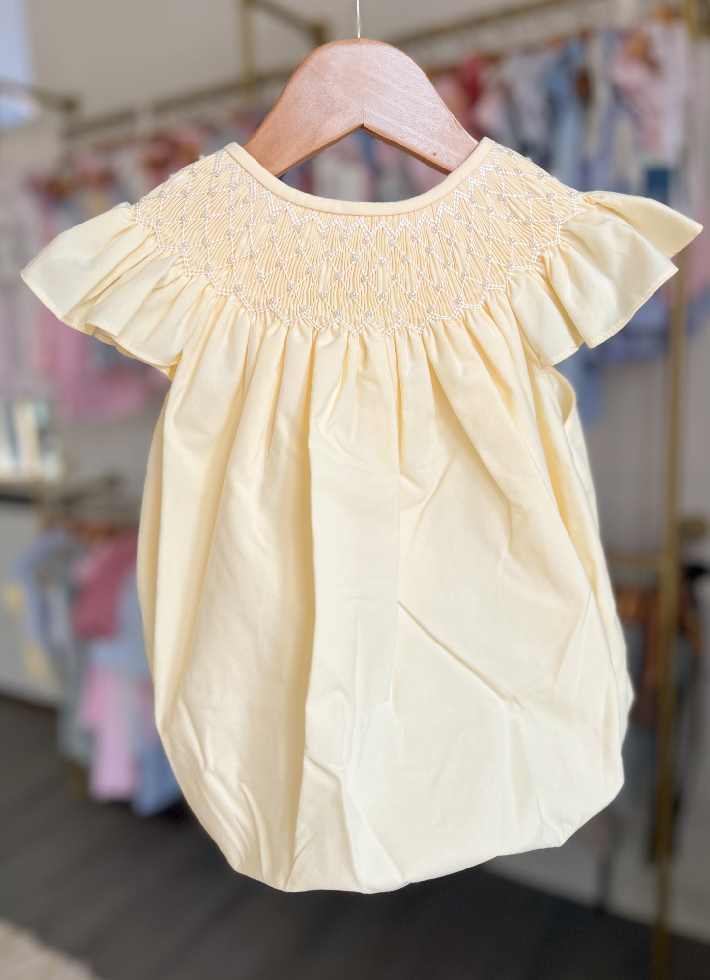Catherine Pearl Smocked Bubble