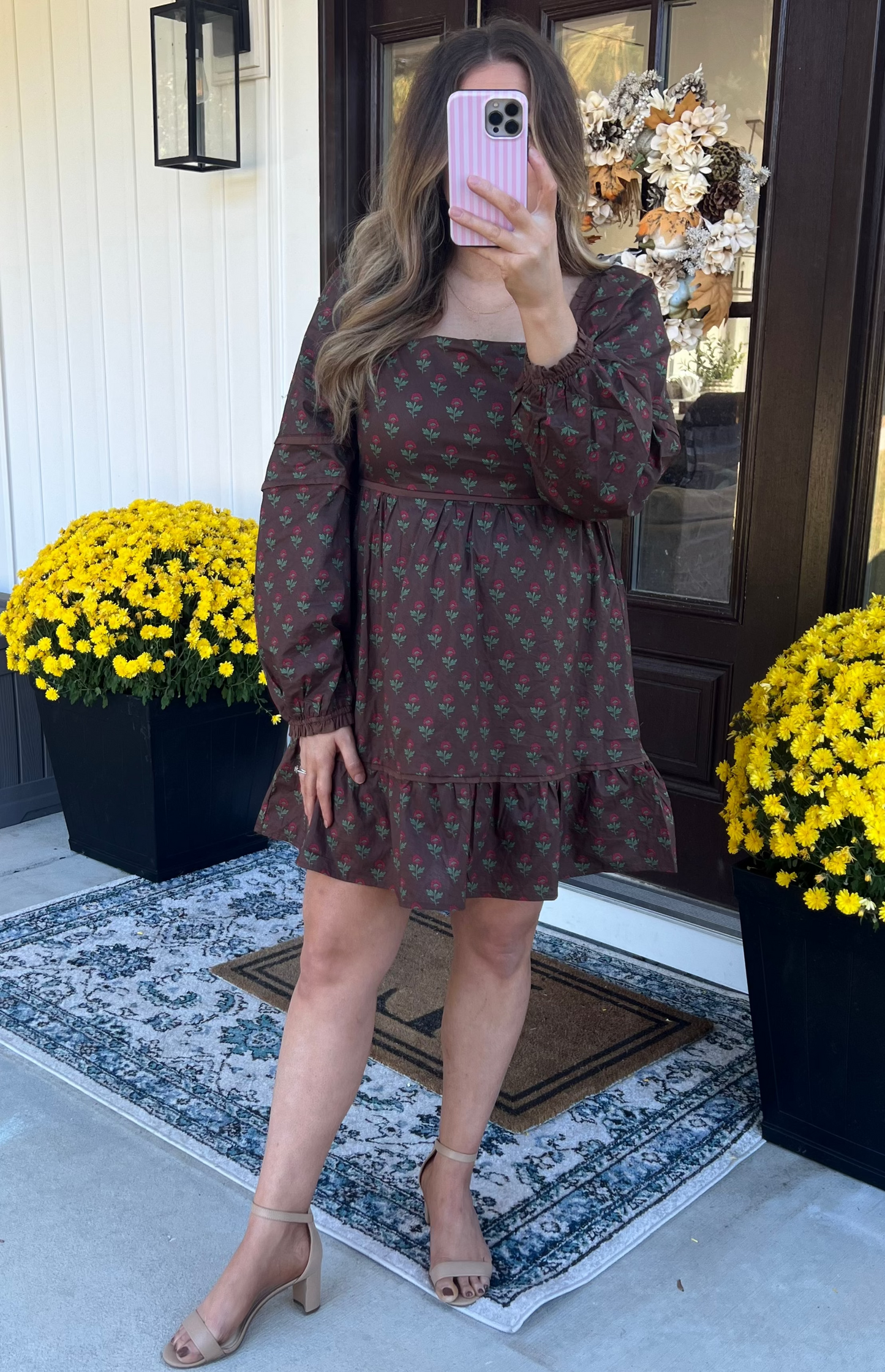 Chestnut Rose Mini Dress