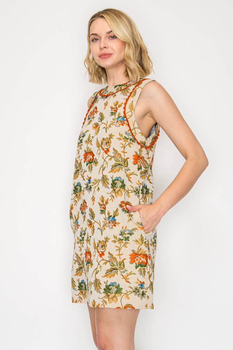 Autumn Tapestry Shift Dress