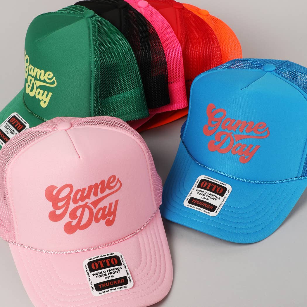 Game Day Lettering Logo Print Foam Trucker Hat