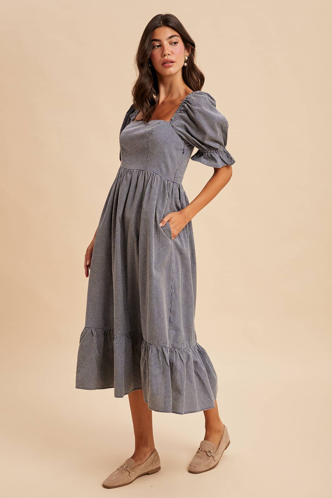 Willow Check Midi Dress