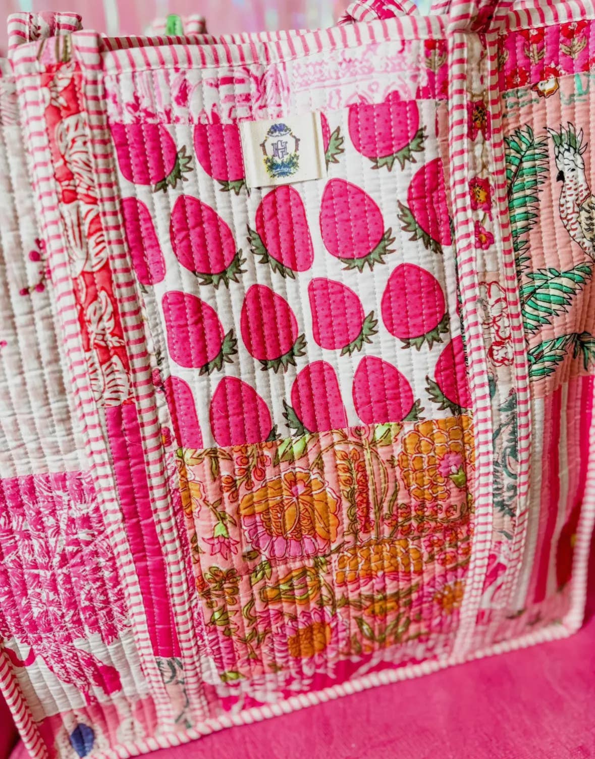 Pink City Patchwork | Regular Quilted Tote Bag