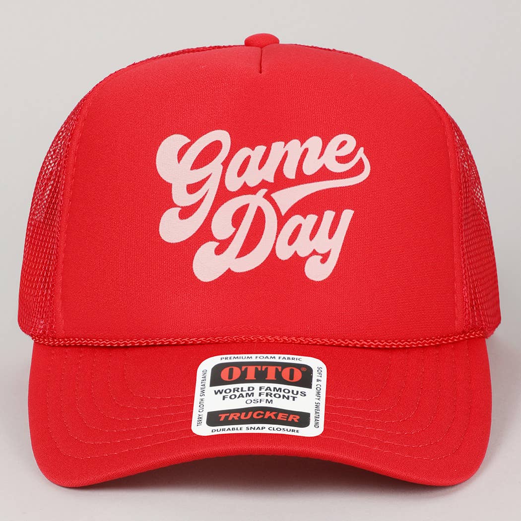 Game Day Lettering Logo Print Foam Trucker Hat