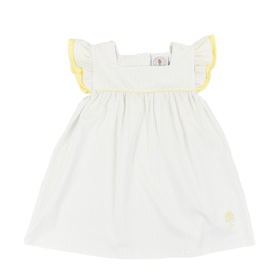 Classic Yellow Dot Flutter Dress