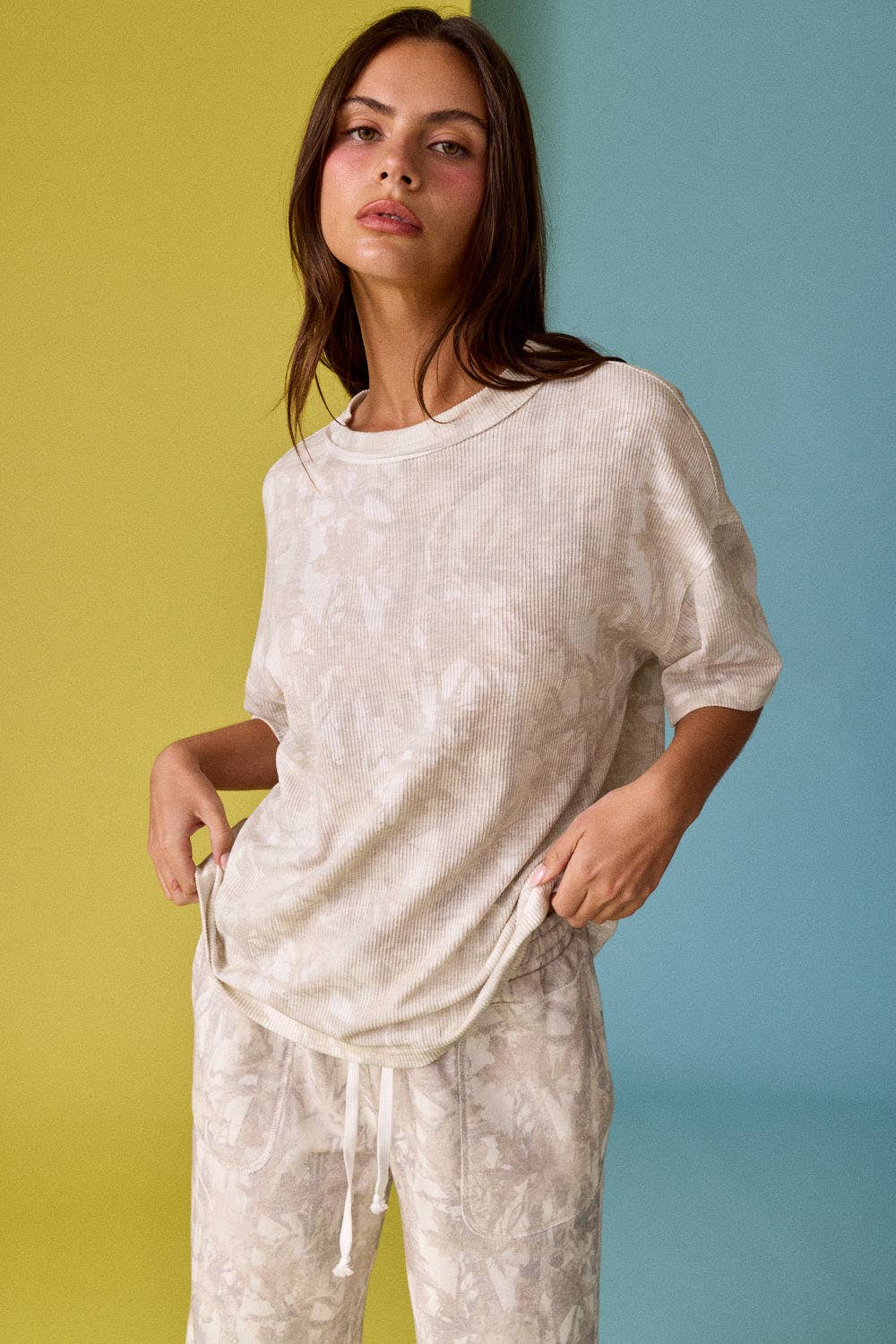 Washed Weekend Camo Ribbed Tee