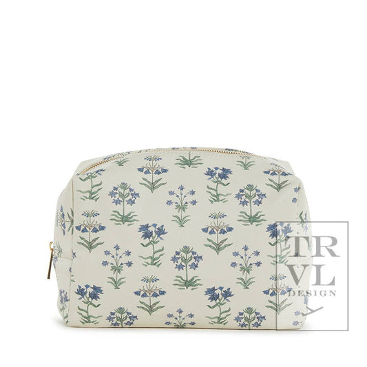 TRVL Luxe Cosmetic Bag Everyday Provence With Green Pinstripe