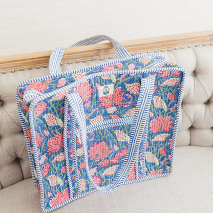 Seascape | Large Quilted Zipper Tote Bag