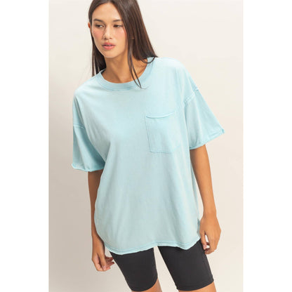 Washed Pocket Crew Neck T-Shirt