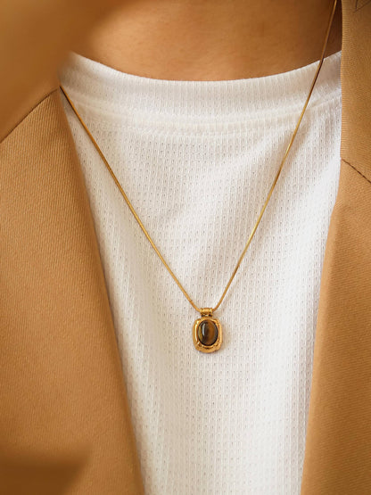 Dax Natural Stone Necklace: Green