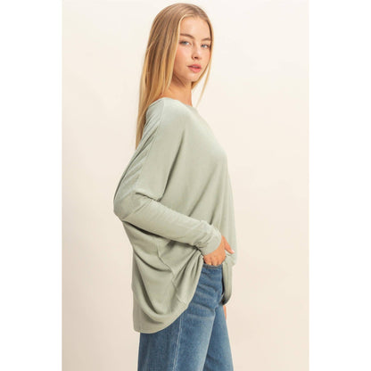 Relaxed Fit Dolman Long Sleeve Top