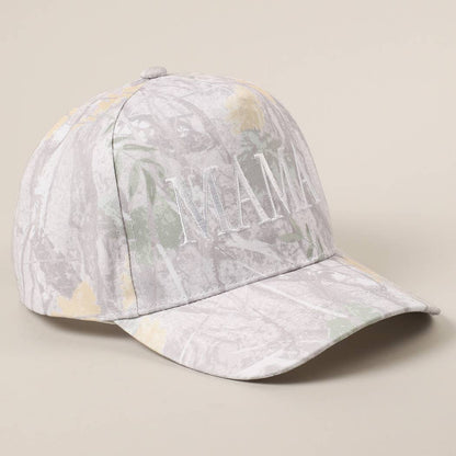MAMA Letter Embroidery Real Tree Camo Baseball Cap: BEIGE CAMO