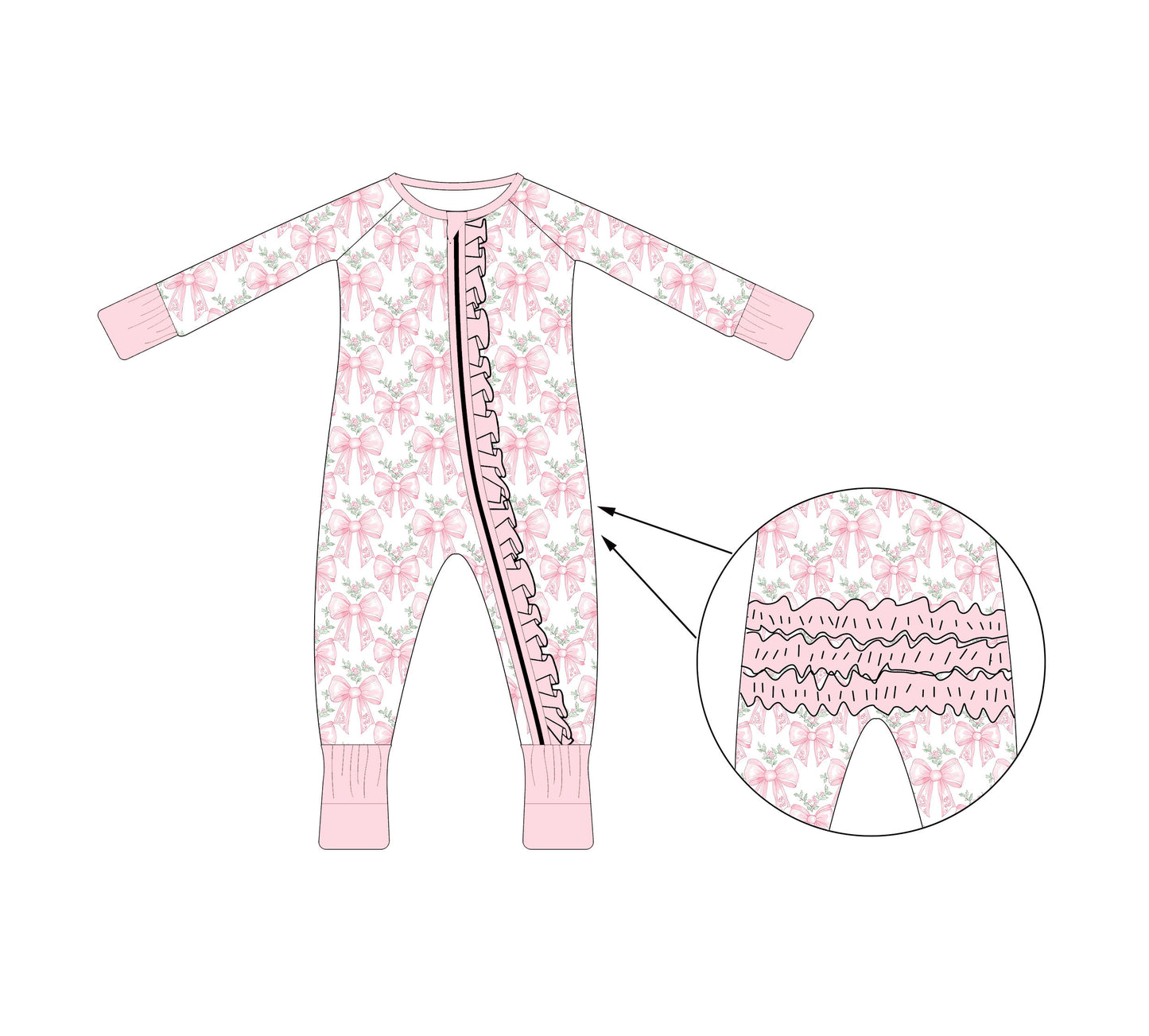 Bamboo Ruffle Zippy - Christmas