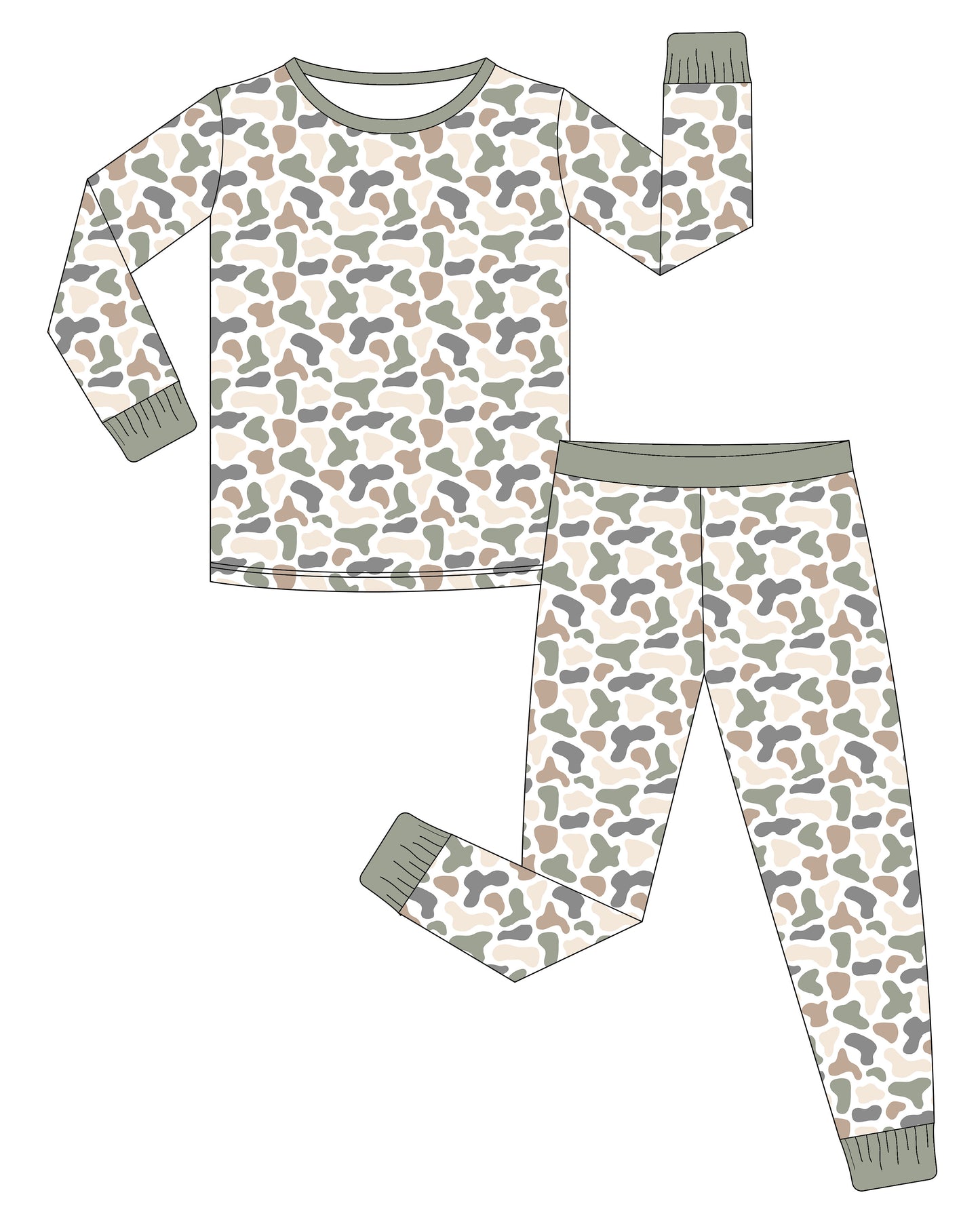 Bamboo Long Sleeve Pants Set - Outdoors