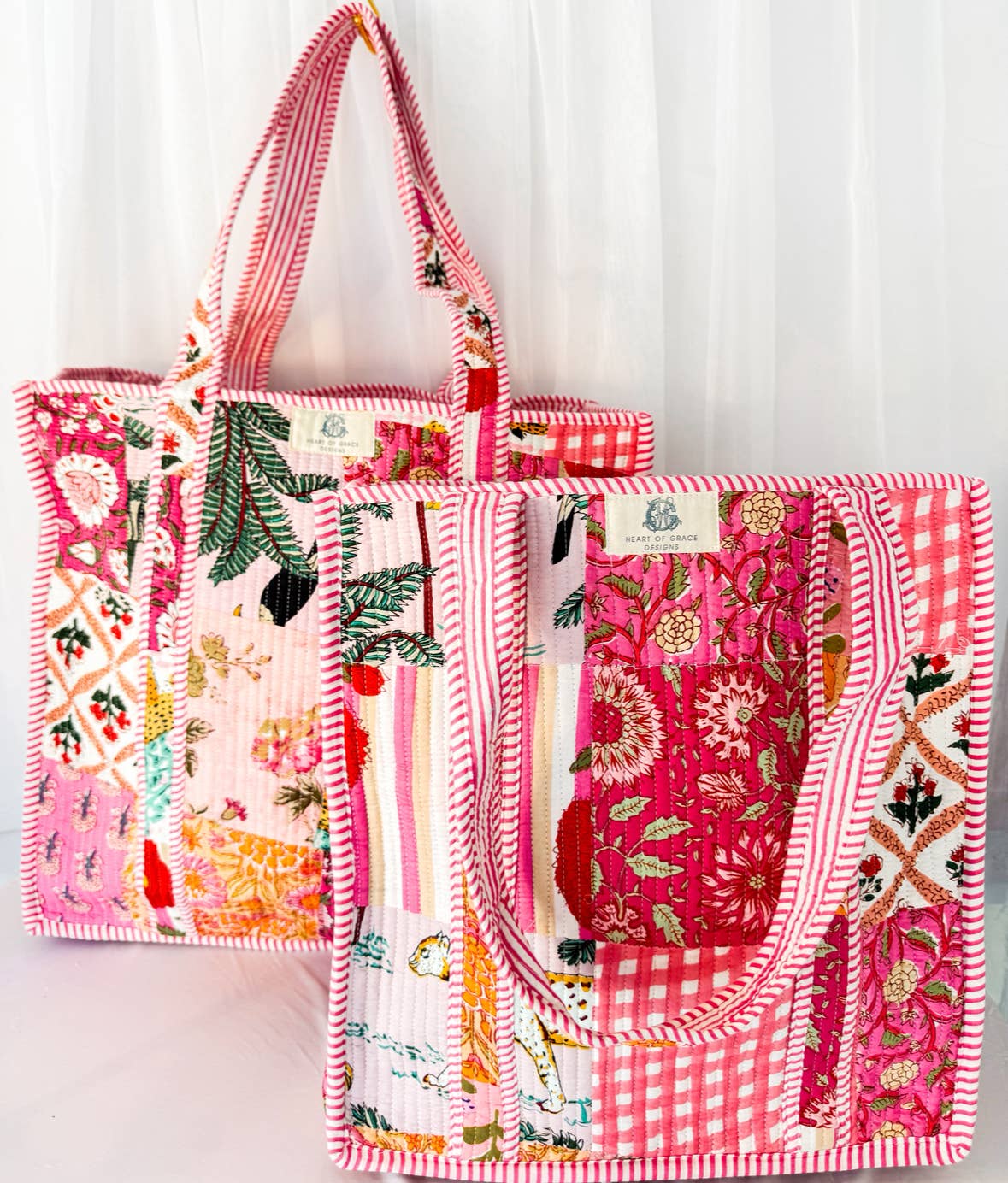 Pink City Patchwork | Regular Quilted Tote Bag 