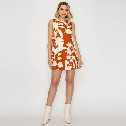 Rust Bloom Shift Dress