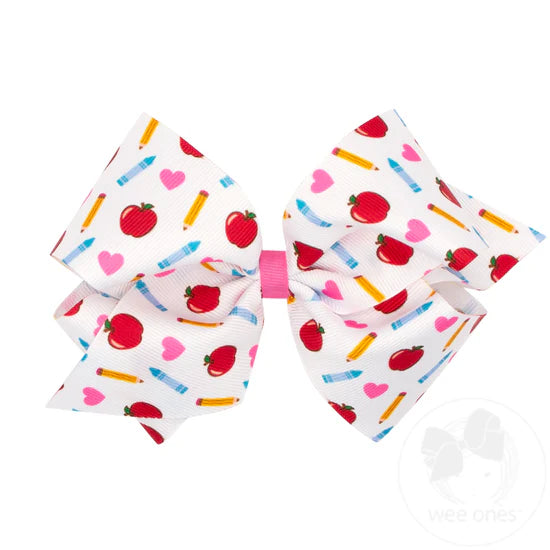 Printed Grosgrain Bow - Medium