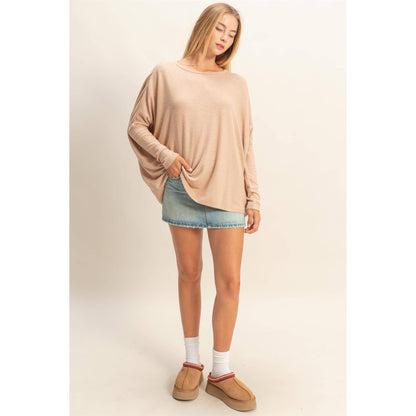 Relaxed Fit Dolman Long Sleeve Top