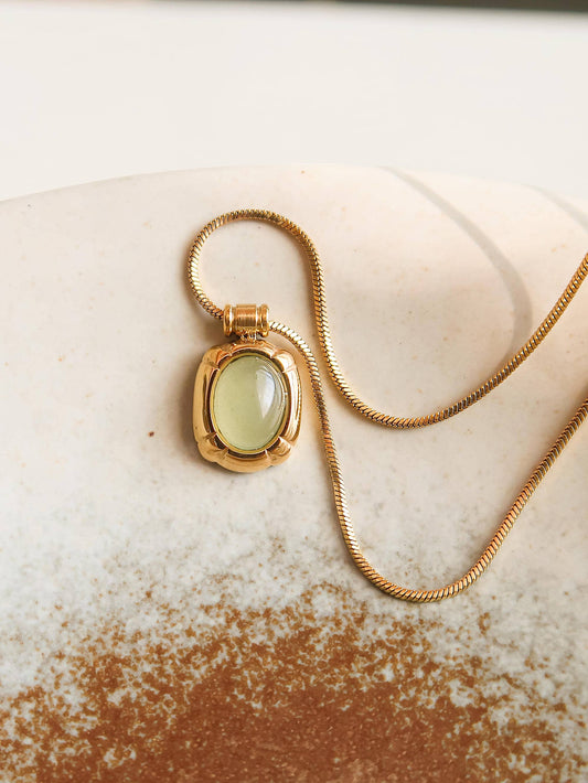 Dax Natural Stone Necklace: Green