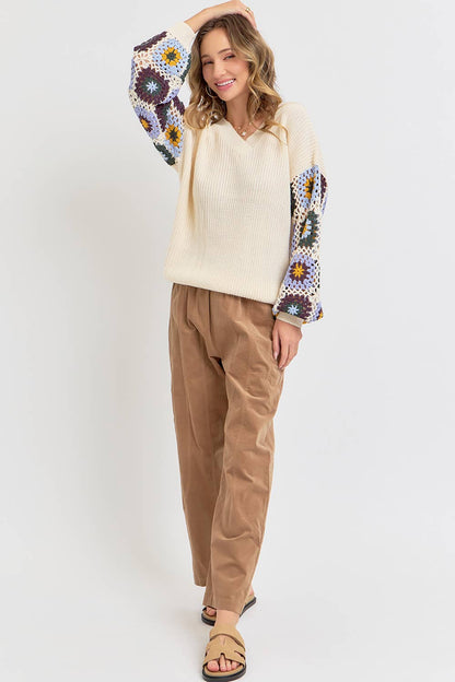 Wildflower Blooms Crochet Sweater