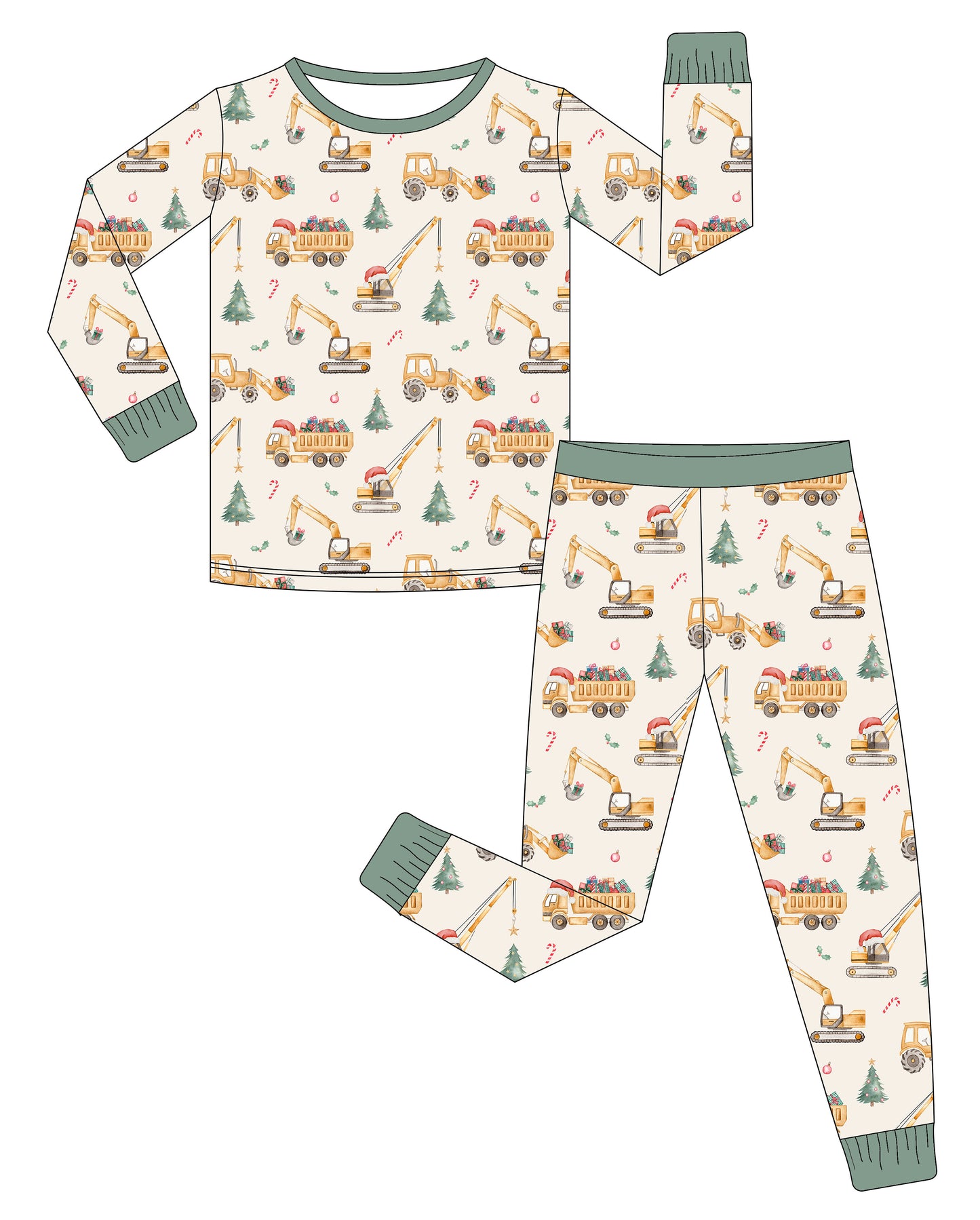 Bamboo Long Sleeve Pants Set - Christmas