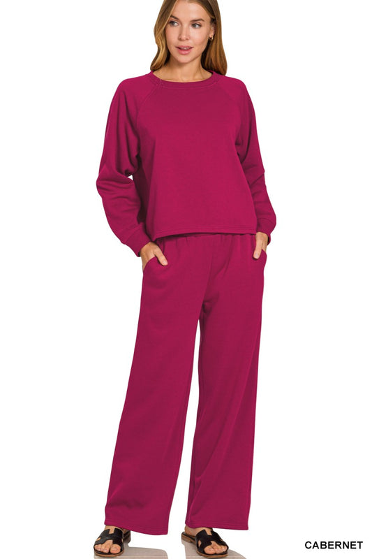 Door Buster! Fleece Raglan Sleeve Pullover & Sweatpants Set