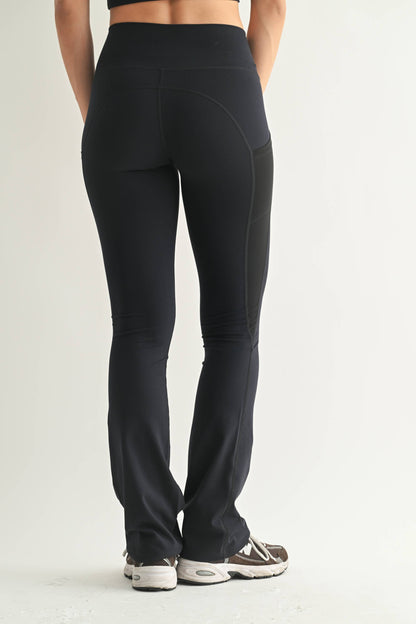 Venice AirFlex Mesh Flare Leggings: Black