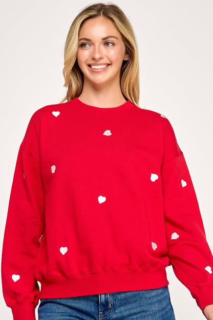 Embroidered Heart Sweatshirt
